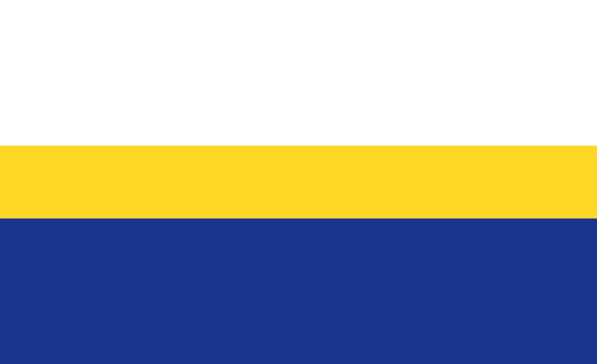 Flaga Gminy Pleśna -3 paski - biały u góry, żółty w środku i granatowy na dole
