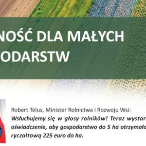 Plakat płatność dla małych gospodarstw