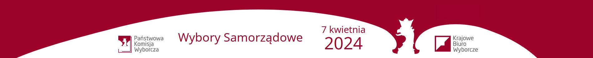 Biało-czerwony baner Wybory samorządowe 2024