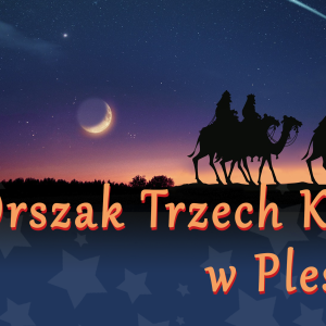 Trzech monarchów na wielbłądach podróżuje nocą