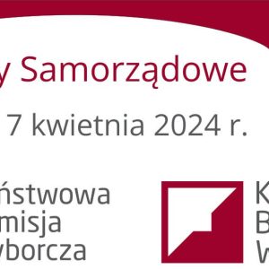 Baner informacyjny z logiem Państwowej Komisji Wyborczej i Krajowego Biura Wyborczego
