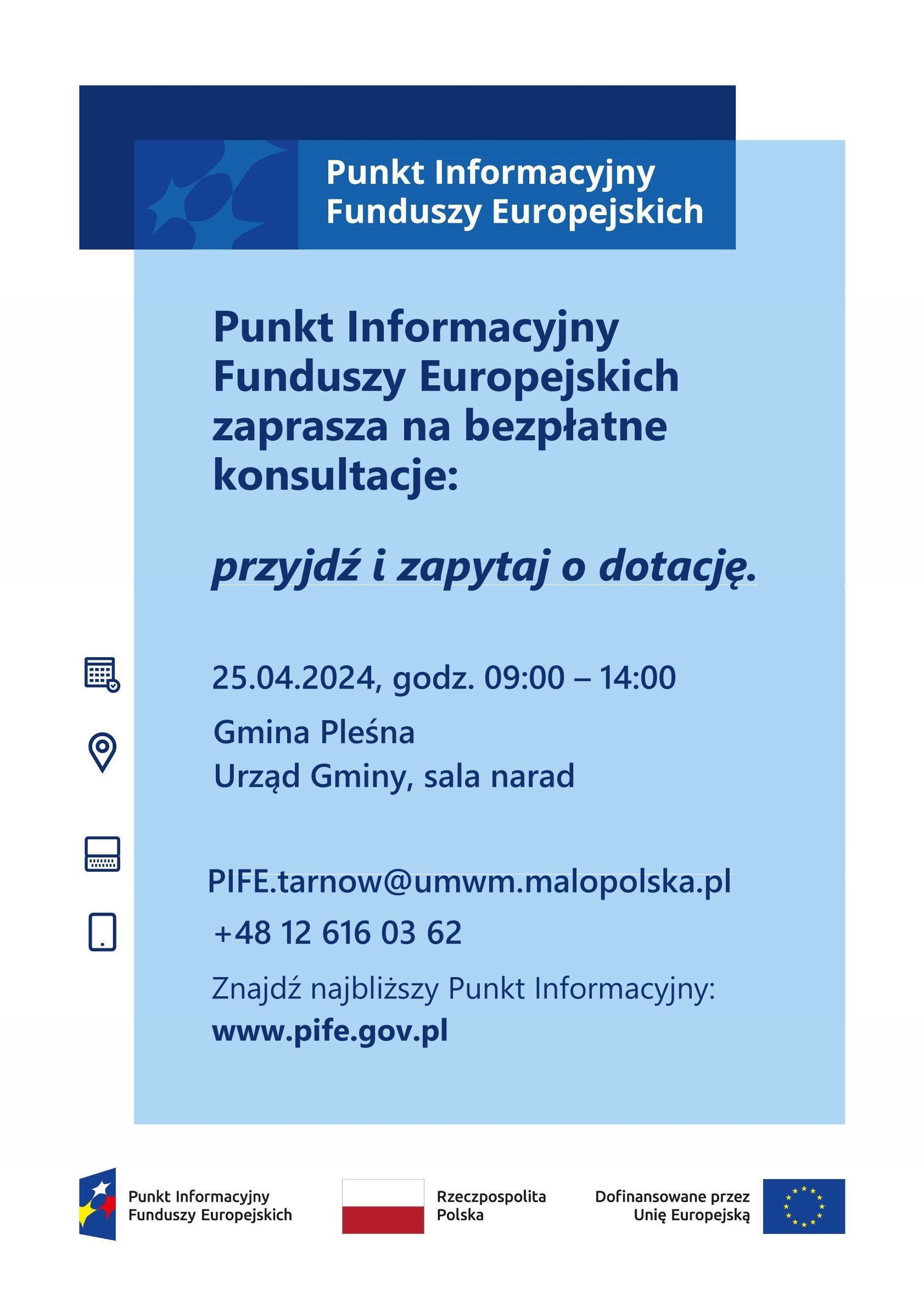 Plakat informacyjny o konsultacjach
