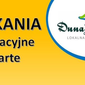Żółty baner z logiem LGD Dunajec-Biała