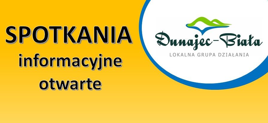 Żółty baner z logiem LGD Dunajec-Biała
