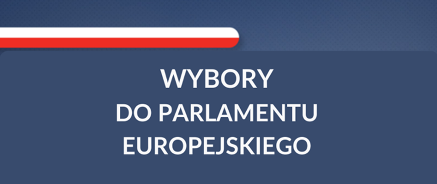 Granatowy baner informacyjny z biało-czerwonym paskiem