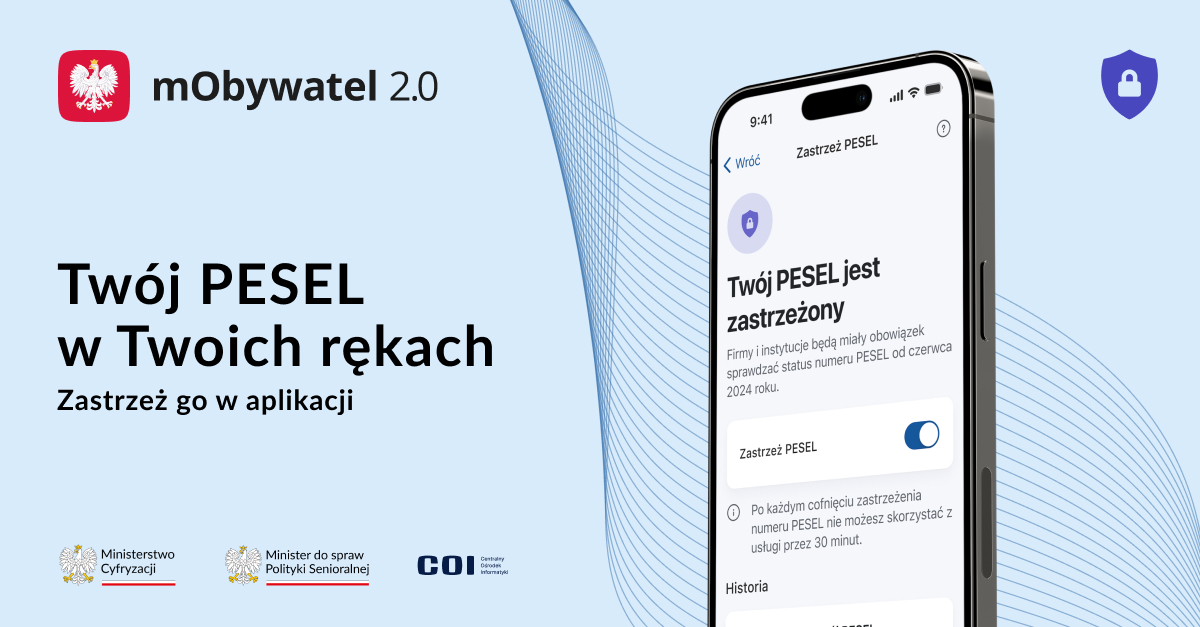 Grafika informacyjna o możliwości zastrzeżenia PESELu
