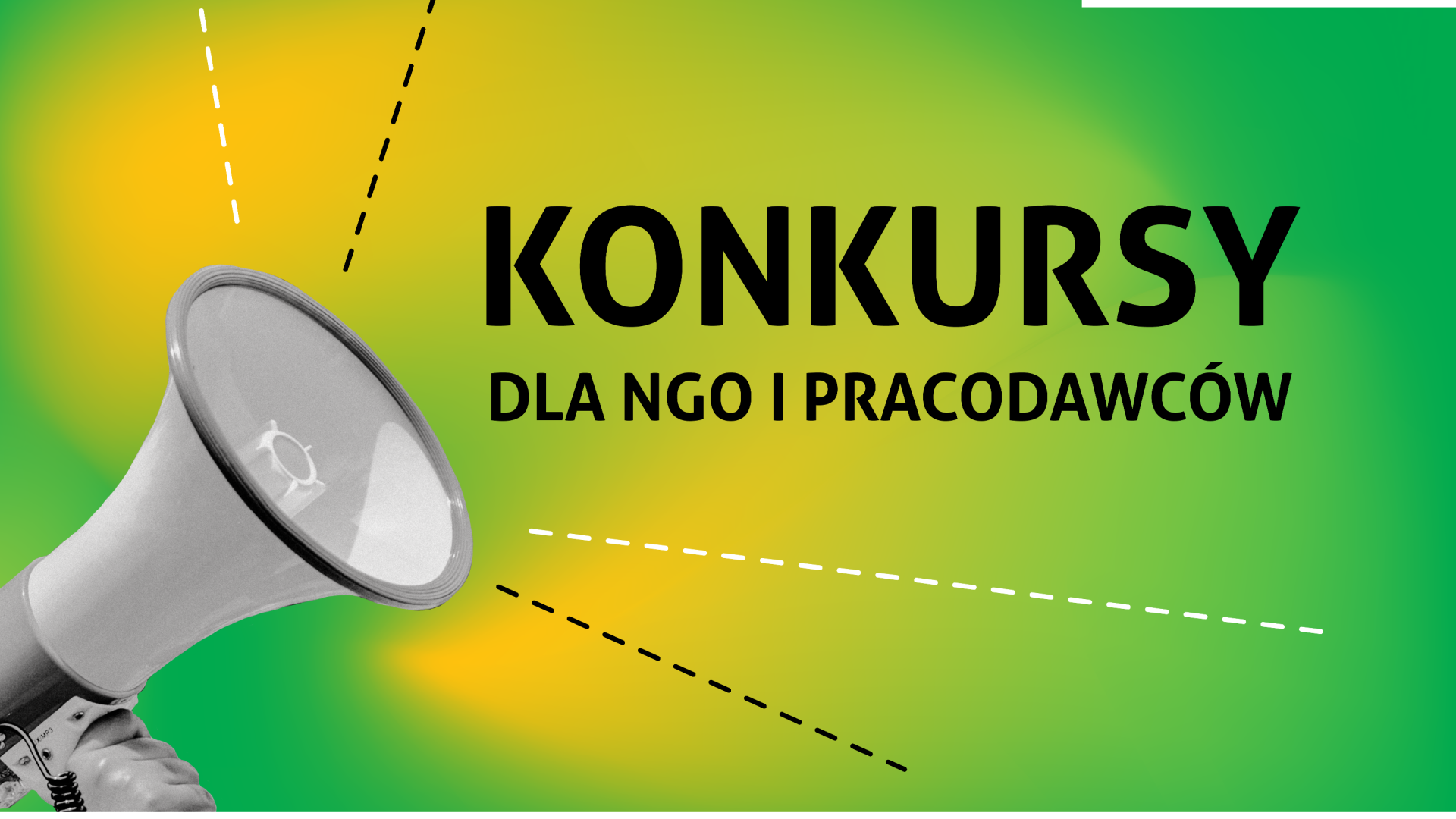 Na zdjęciu tuba i napis "Konkurs dla NGO i pracodawców".
