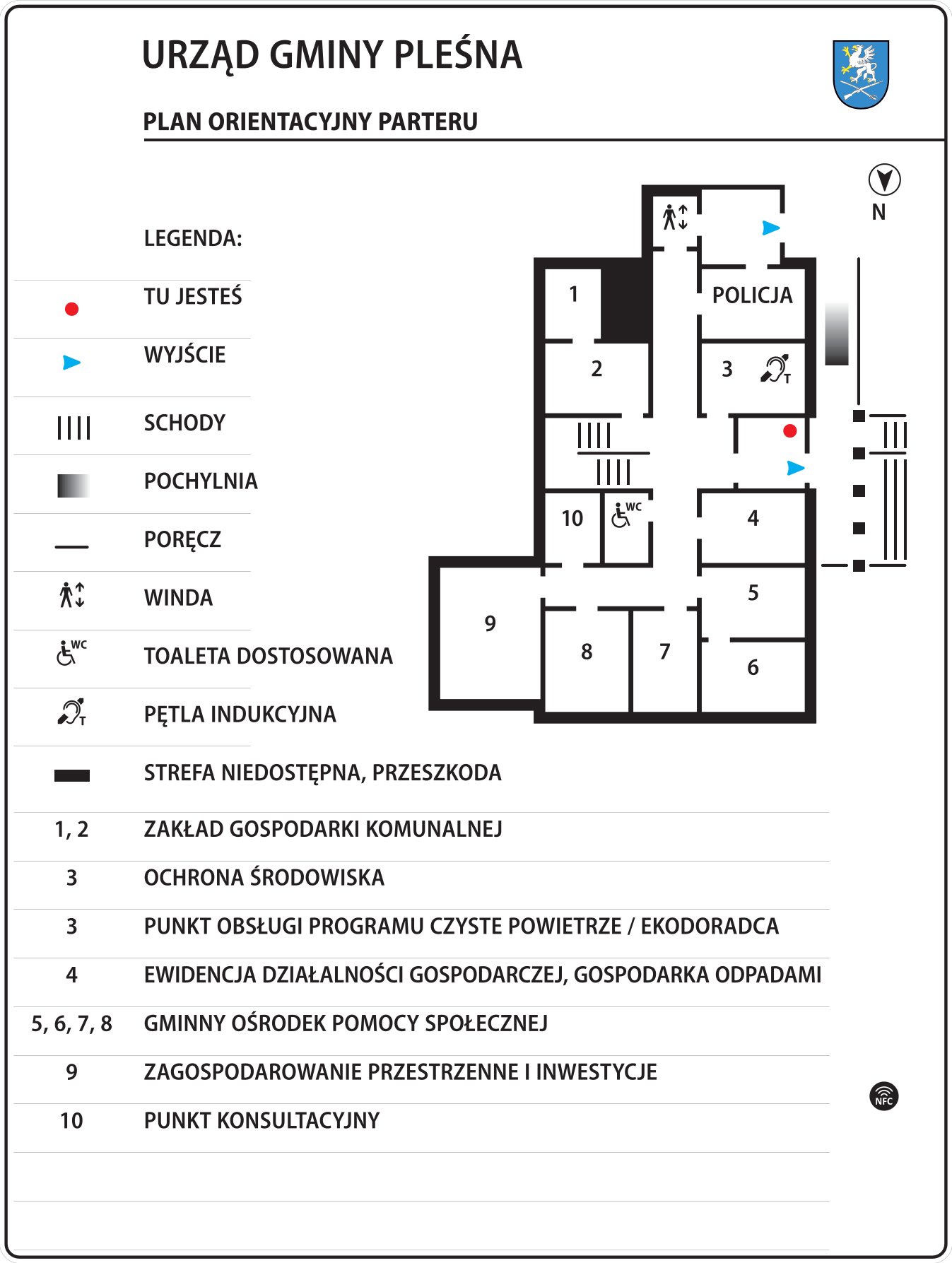 Plan graficzny parteru Urzędu Gminy w Pleśnej