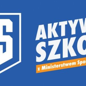 Logo programu "Aktywna Szkoła" na niebieskim tle