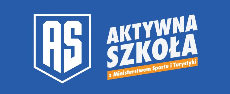 Logo programu "Aktywna Szkoła" na niebieskim tle
