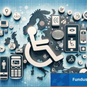 Mapa Europy na granatowym tle, na całej powierzchni ikonki urządzeń telekomunikacyjnych
