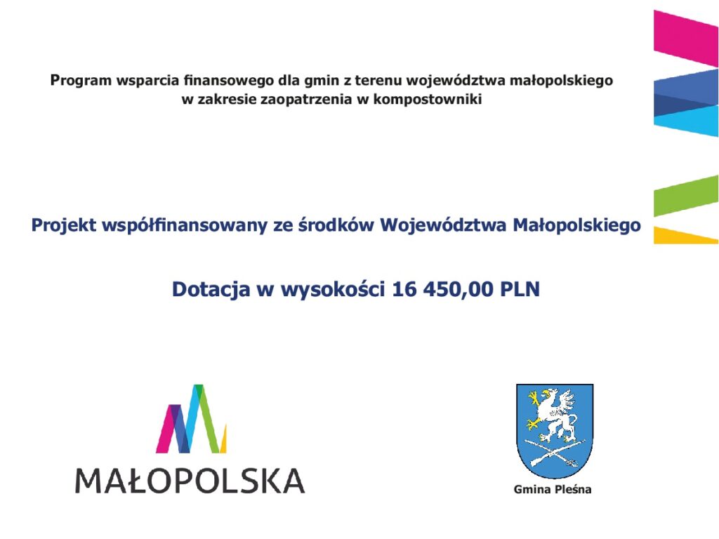 Tablica informacyjna o programie zaopatrzenia w kompostowniki