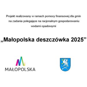 Grafika informacyjna, u dołu herb Małopolski i Gminy Pleśna