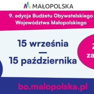 Baner 9. edycji Budżetu Obywatelskiego Województwa Małopolskiego. Więcej w artykule.