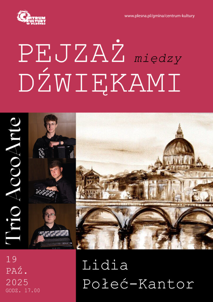 Plakat wydarzenia kulturalnego pn. "Pejzaż Między Dźwiękami". Szczegóły w artykule.