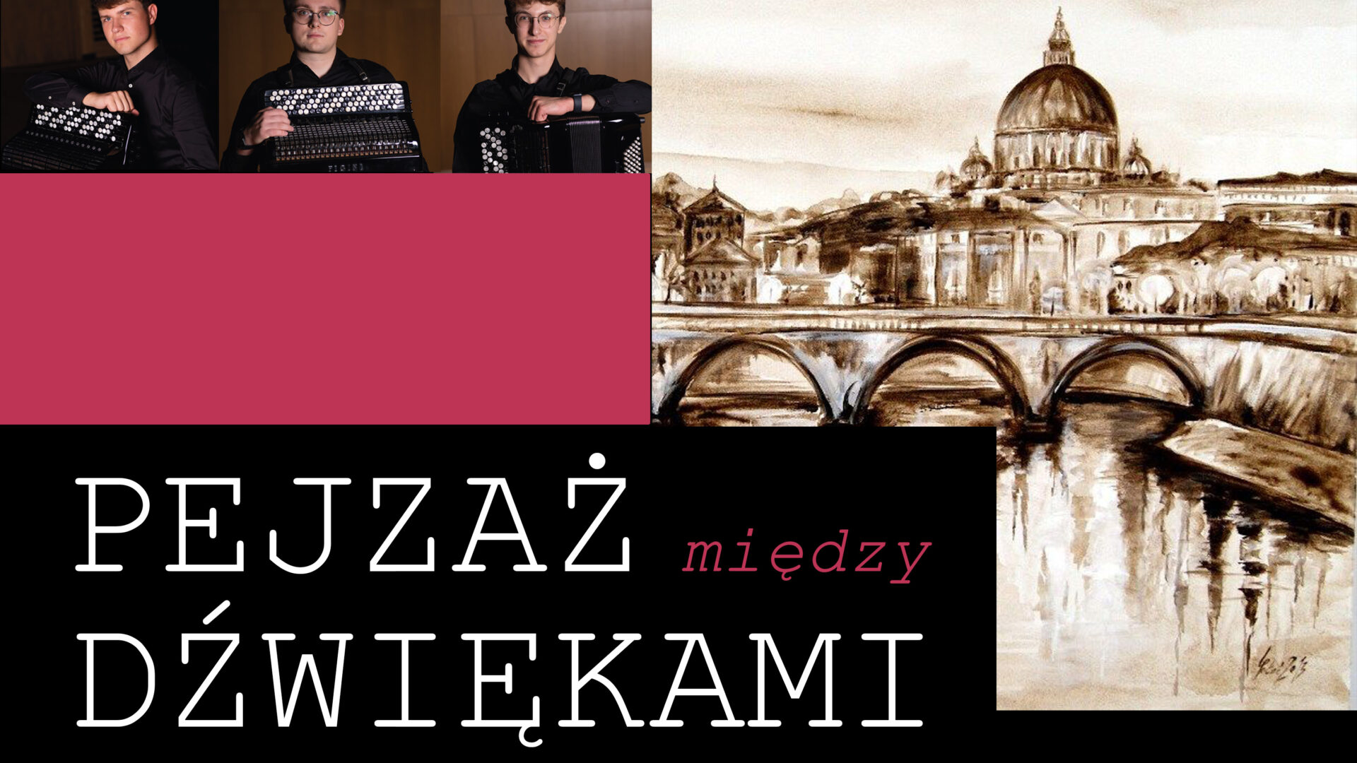 Baner wydarzenia kulturalnego pn. "Pejzaż Między Dźwiękami". Szczegóły w artykule.