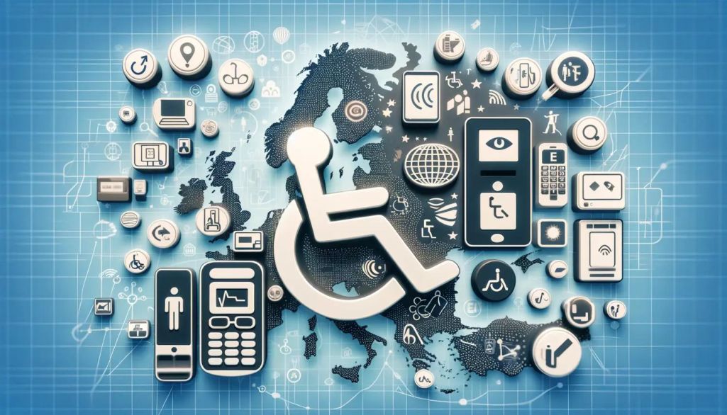 Mapa Europy z naniesionymi grafikami związanymi z dostępnością