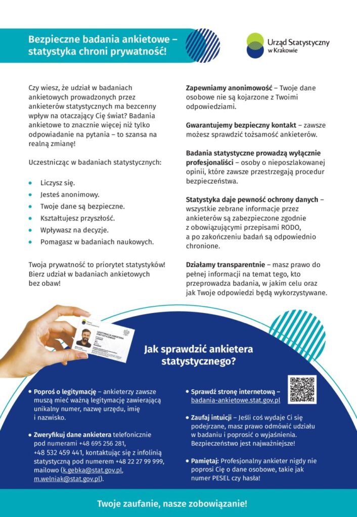 Grafika informacyjna o bezpieczeństwie badań ankietowych