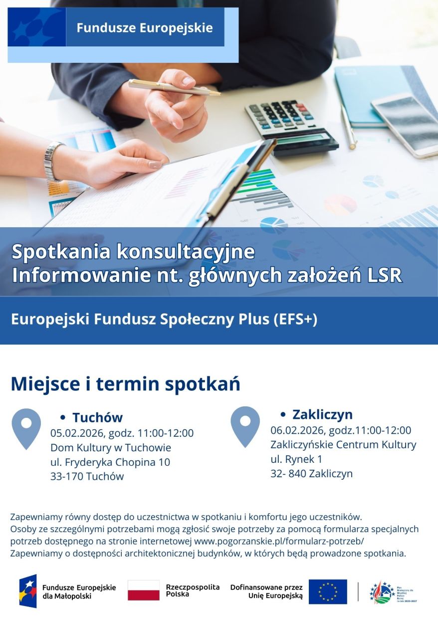 Na biurku wydruki z wykresami, kalkulator, smartfon, mężczyzna trzyma długopis, kobieta trzyma kartkę z wykresem