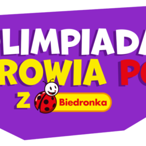Logo Olimpiady Zdrowia PCK z Biedronką.