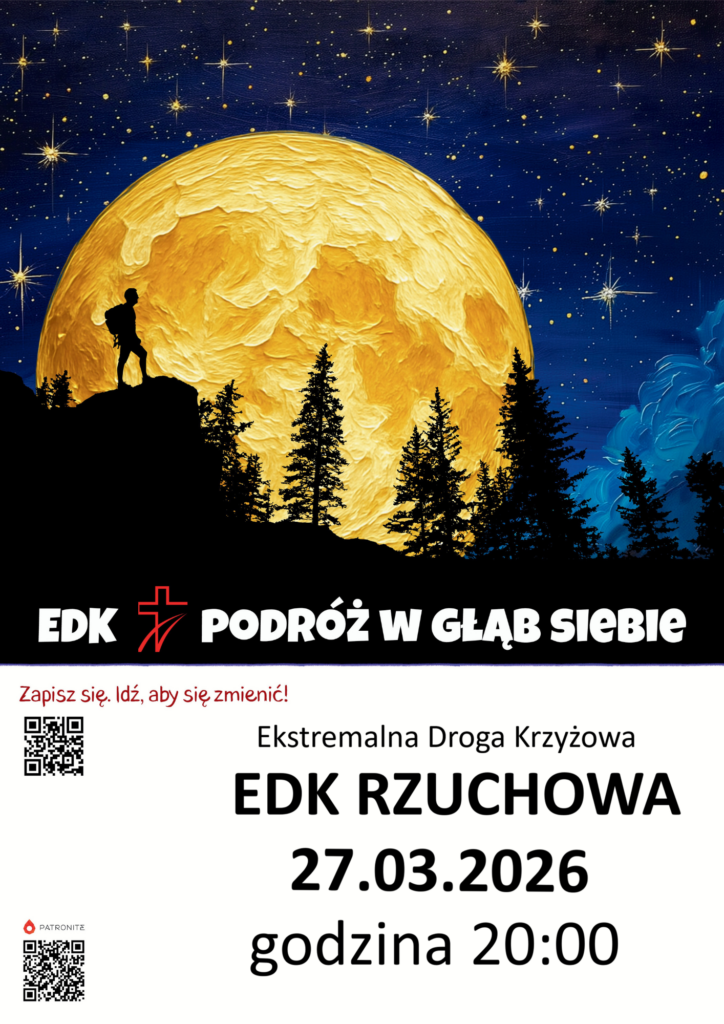 Plakat Ekstremalnej Drogi Krzyżowej. Szczegóły w artykule.