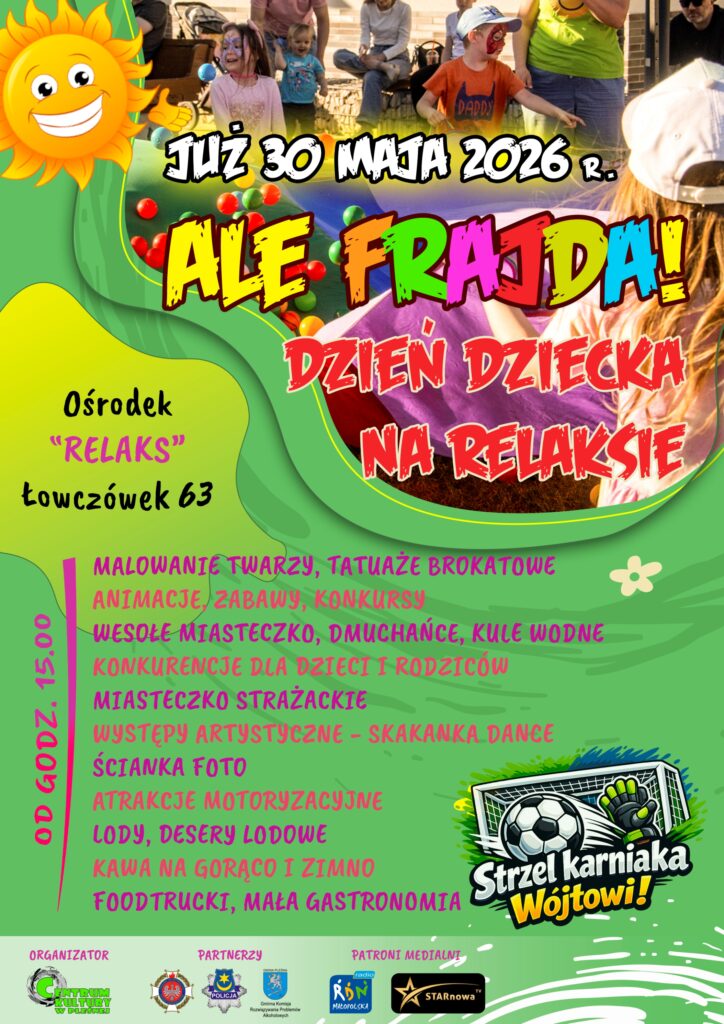 Plakat pikniku z okazji Dnia Dziecka. Szczegóły w artykule.