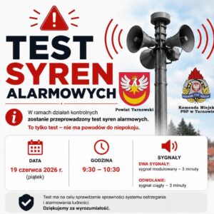 Grafika informacyjna, z lewej słup z zestawem megafonów