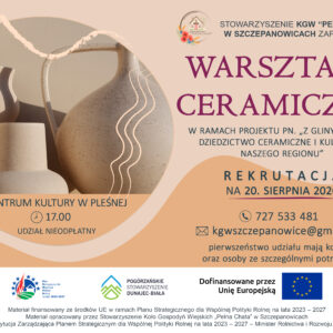 Plakat Warsztaty Ceramiczne. Szczegóły w artykule.