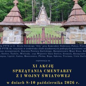 Widok od przodu na cmentarz wojenny z czasów I wojny światowej
