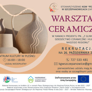 Plakat Warsztaty Ceramiczne. Szczegóły w artykule.